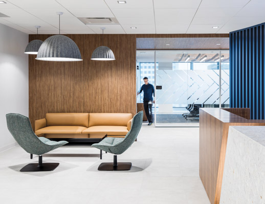 knoll works 2021 secure energy lobby muuto under the bell Jehs & Laub lounge chair Muuto Outline sofa
