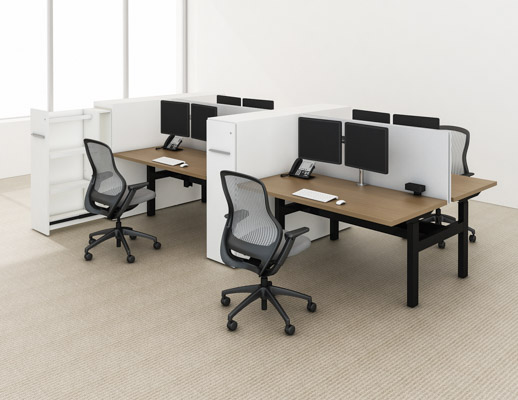 k. bench benching height adjustable desk regeneration by knoll well-being ergonomics group workstations