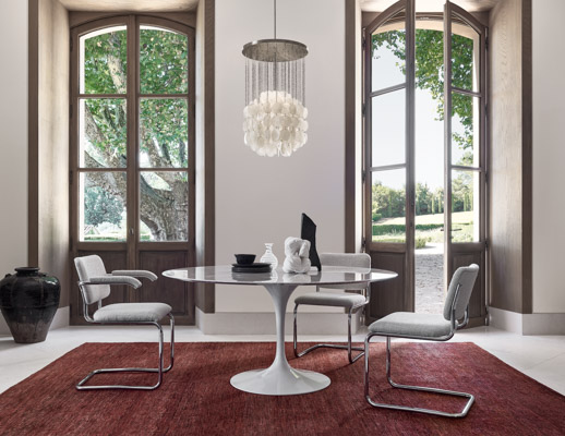 saarinen dining table cesca chair marcel breuer