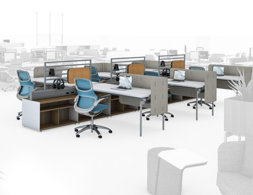 antenna workspaces power beam open plan freestanding storage