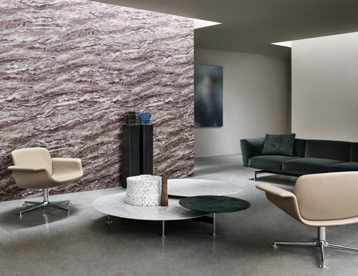 kn01 swivel lounge chair piero lissoni leather grasshopper table polished aluminum 