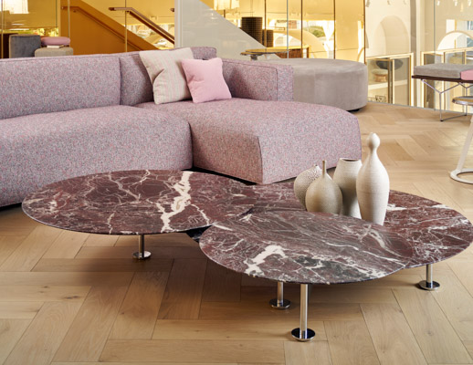 knoll los angeles home design shop piero lissoni grasshopper low tables marble barber osgerby sofa piton stool bertoia bench