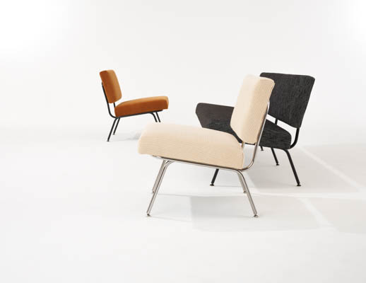 Florence Knoll Model 31 and Model 33 Group prestini black white, calais cotton velvet deep gold prestini beige white calais cotton velvet deep gold cato fire red