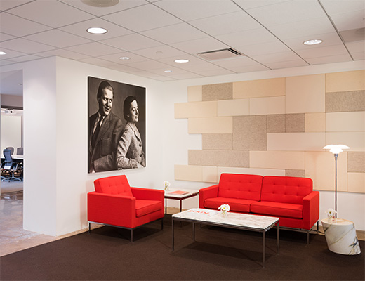 East Greenville Activty Space Florence Knoll lounge waiting area Florence Knoll Sofa Lounge Chair Coffee Table Side Table 