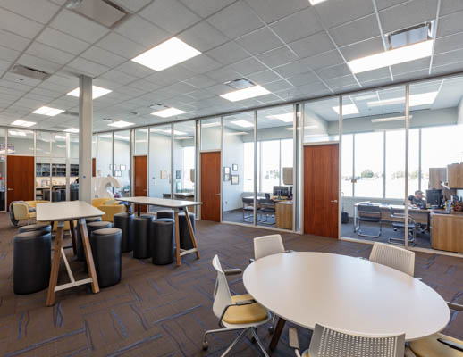 higher education rose state college student union rockwell unscripted tall tables upholstered seats easy table multigeneration knoll light task